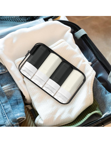 Botellas de Viaje Silicona Ruinovate 59 ml 4 Piezas Negro