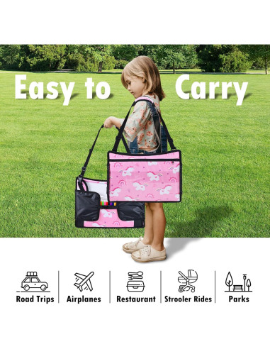 Bandeja de Viaje para Niños WENRENER Rosa Oscuro 43x34cm