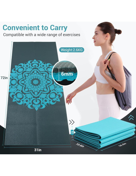 Esteras de Yoga Plegables Avoalre 183x81cm Ecológicas Antideslizantes