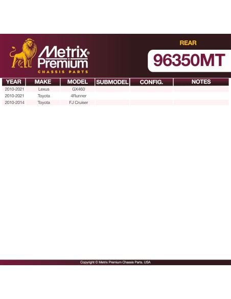 Disco de Freno Ventilado Metrix 312mm Trasero 2 Piezas Toyota/Lexus