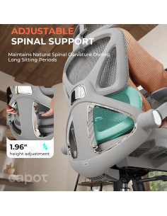 Silla de Oficina Ergonómica CAPOT Gris, Respaldo Alto, 181kg 2