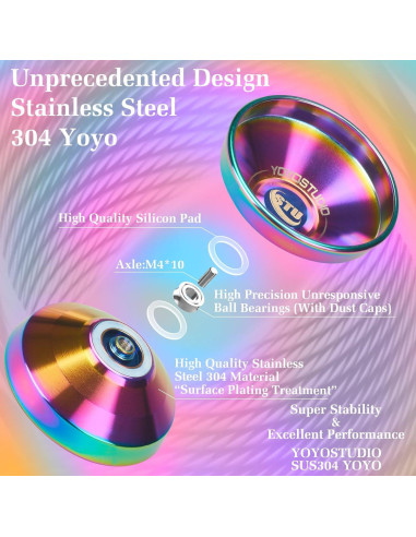 Yoyo Profesional YOYOSTUDIO SUS304 Electropulido 65g