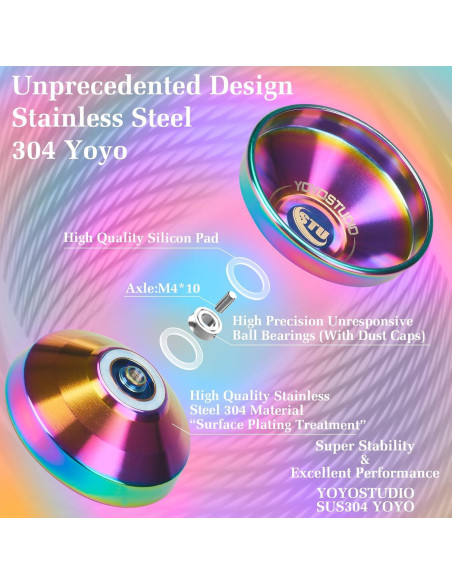 Yoyo Profesional YOYOSTUDIO SUS304 Electropulido 65g