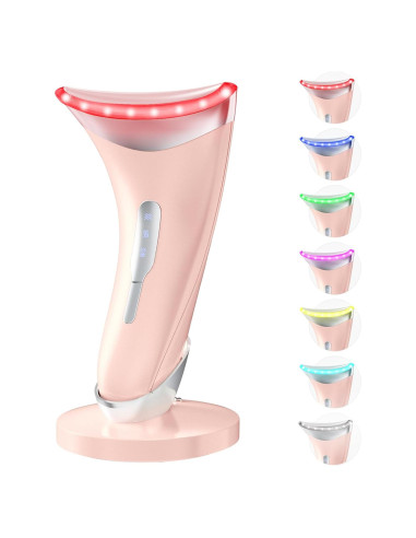 Masajeador Facial LED 7 Colores Baihui MJ-400 Rosa