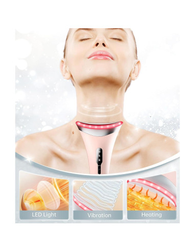 Masajeador Facial LED 7 Colores Baihui MJ-400 Rosa