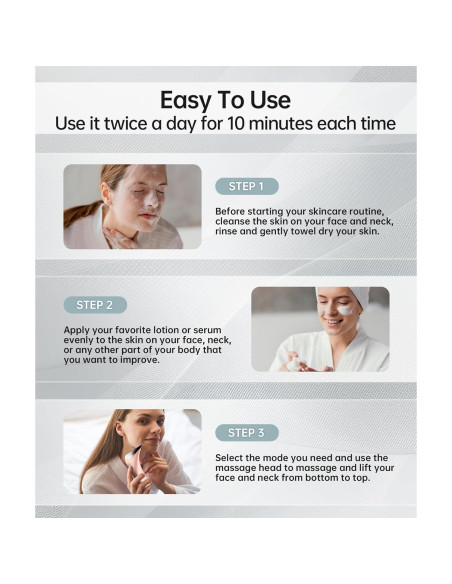 Masajeador Facial LED 7 Colores Baihui MJ-400 Rosa