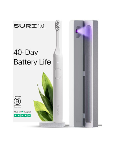Cepillo de Dientes Eléctrico SURI S1 con Estuche UV - Blanco