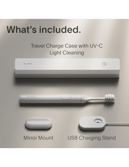 Cepillo de Dientes Eléctrico SURI S1 con Estuche UV - Blanco
