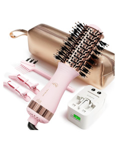 Cepillo Secador de Cabello HAIR TRENDS Doble Voltaje 2" Rosa