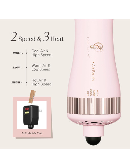 Cepillo Secador de Cabello HAIR TRENDS Doble Voltaje 2" Rosa