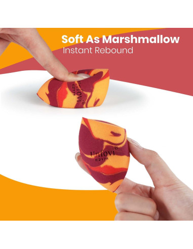 Esponjas de Maquillaje Tricolor Unfovi - 7 Piezas Sin Látex