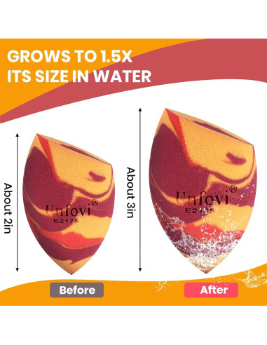 Esponjas de Maquillaje Tricolor Unfovi - 7 Piezas Sin Látex