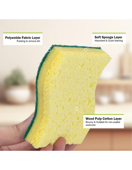 Esponjas de Fregado AIDEA, 6 Unidades, Alta Resistencia