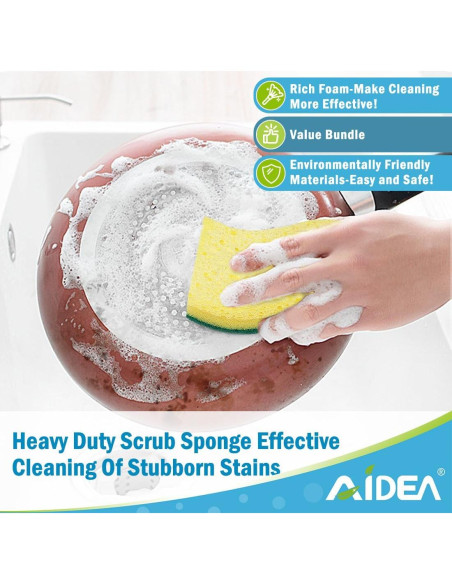 Esponjas de Fregado AIDEA, 6 Unidades, Alta Resistencia