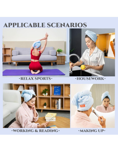 Toalla de Microfibra para el Cabello YoulerTex 2 Pcs Verde Aqua