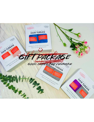 Toalla de Microfibra para el Cabello YoulerTex 2 Pcs Verde Aqua