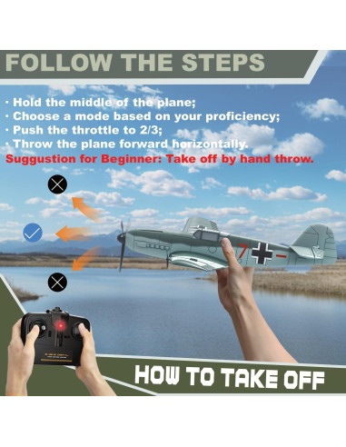 Avión RC ANBURI BF-109 2.4GHz 3 Canales con Giroscopio