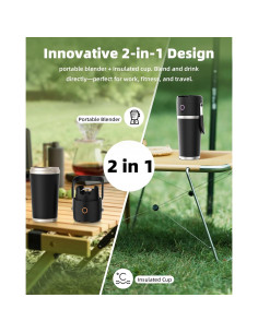 Licuadora Portátil Gofuch NKZ-60 590ml Acero Inoxidable 2