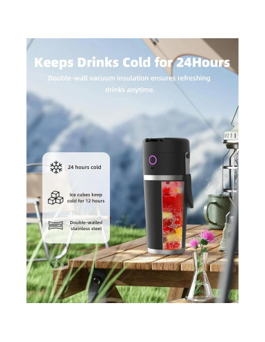 Licuadora Portátil Gofuch NKZ-60 590ml Acero Inoxidable