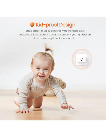 Enchufe Inteligente WiFi Tenda SP9 (2 Paquete) con Monitoreo de Energía