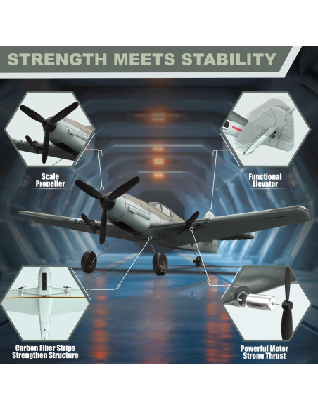 Avión RC ANBURI BF-109 2.4GHz 3 Canales con Giroscopio