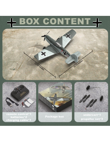 Avión RC ANBURI BF-109 2.4GHz 3 Canales con Giroscopio