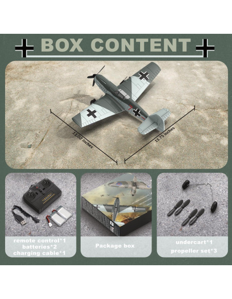 Avión RC ANBURI BF-109 2.4GHz 3 Canales con Giroscopio