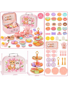 Juego de té para niños Qun Hui - Tetera y postres 18.5x25.4cm 2