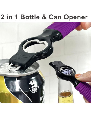 Abridor de Latas y Botellas DUNLAGUE 2 en 1 con Mango de Silicona