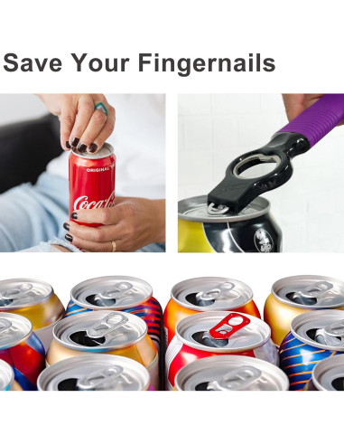 Abridor de Latas y Botellas DUNLAGUE 2 en 1 con Mango de Silicona