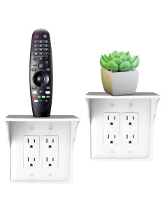 Estante de Enchufe Doble Storage Theory - Blanco, Paquete de 2