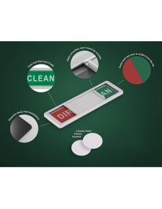 Indicador Limpio Sucio Magnético TabEnter 17.78x5.08cm Plateado 2