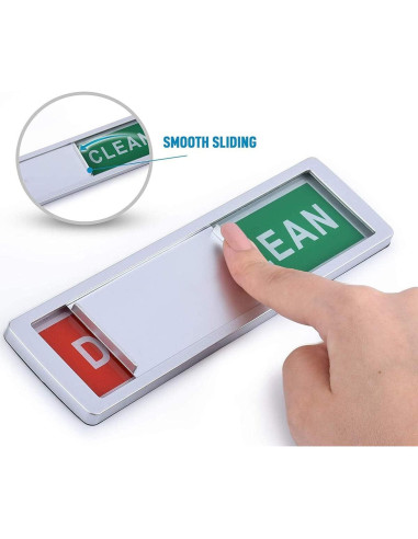 Indicador Limpio Sucio Magnético TabEnter 17.78x5.08cm Plateado