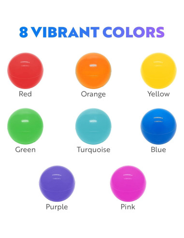 Bolas de Plástico Suave Playz 500 Unidades 8 Colores