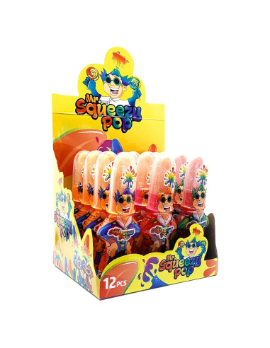 Caramelos Ácidos Happiness USA Sr. Squeezy Pop 12 Piezas