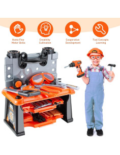 Banco de Herramientas para Niños Zealous 79 Piezas con Taladro 2