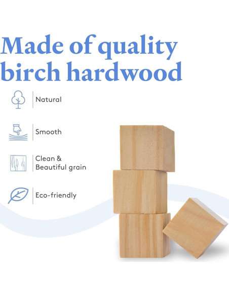 Cubos de Madera DIY 1.9 cm - Paquete de 100 Bloques Woodpeckers