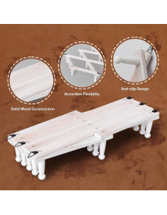 Perchero de pared SCUNDA rústico 16 ganchos madera blanca 2