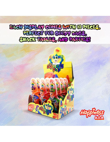 Caramelos Ácidos Happiness USA Sr. Squeezy Pop 12 Piezas