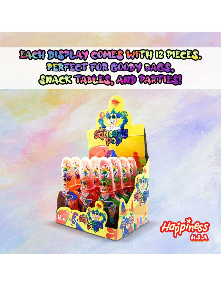 Caramelos Ácidos Happiness USA Sr. Squeezy Pop 12 Piezas