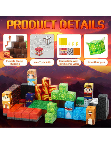 Bloques Magnéticos de Dinosaurio BENOKER 100 Piezas Juguete STEM