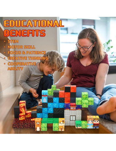 Bloques Magnéticos de Dinosaurio BENOKER 100 Piezas Juguete STEM