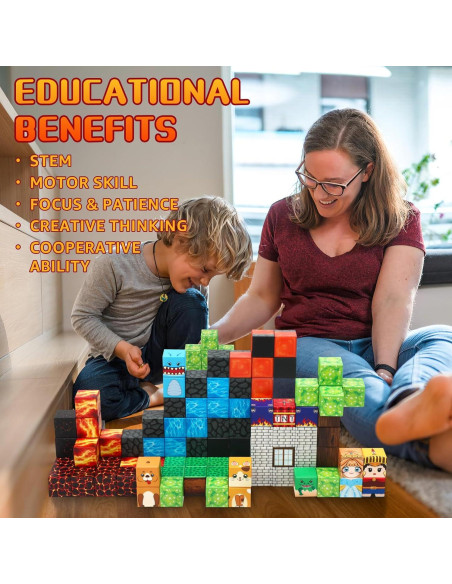 Bloques Magnéticos de Dinosaurio BENOKER 100 Piezas Juguete STEM