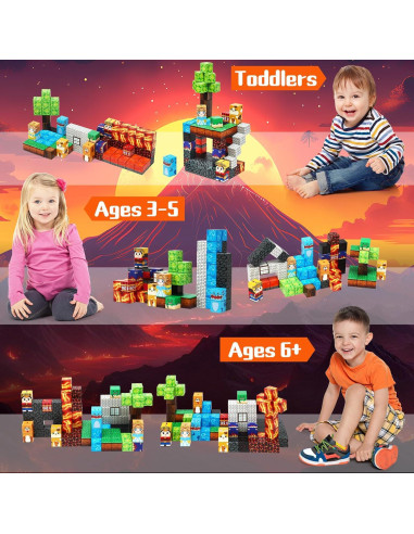 Bloques Magnéticos de Dinosaurio BENOKER 100 Piezas Juguete STEM