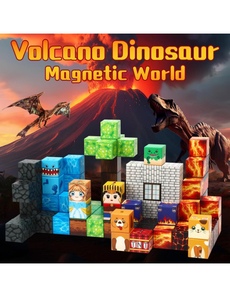 Bloques Magnéticos de Dinosaurio BENOKER 100 Piezas Juguete STEM