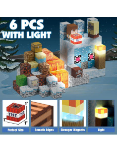 200 PCS Bloques Magnéticos AIDYVOI con Luz - Juguete Educativo STEM 2