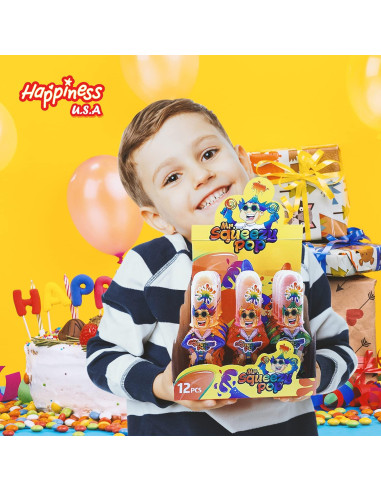 Caramelos Ácidos Happiness USA Sr. Squeezy Pop 12 Piezas