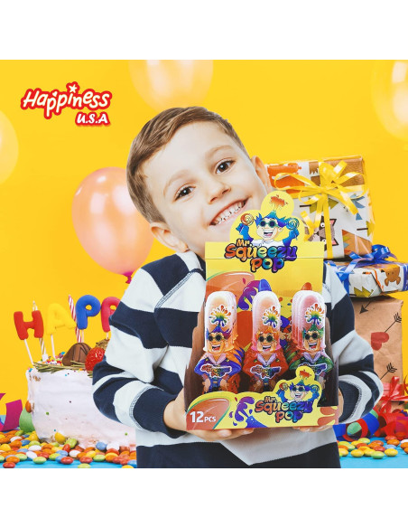 Caramelos Ácidos Happiness USA Sr. Squeezy Pop 12 Piezas