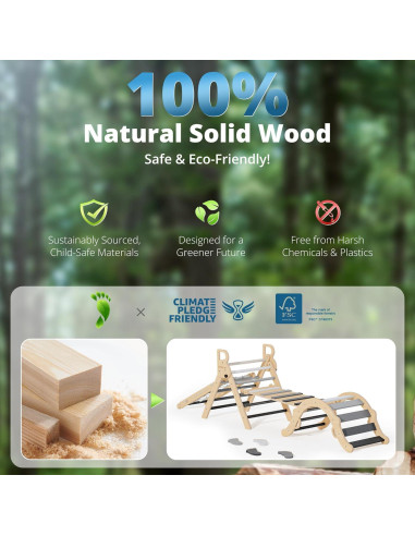 Conjunto de Escalada Montessori BlueWood 10 en 1 - Gris Crepúsculo