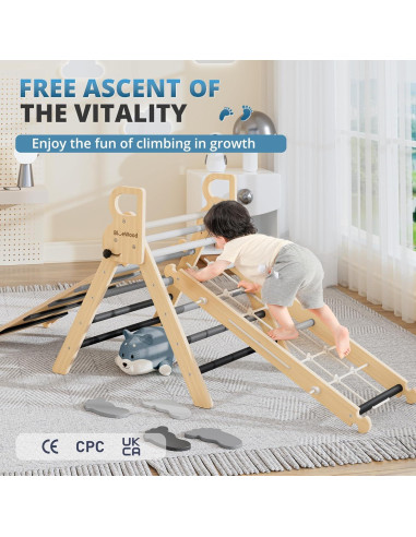 Conjunto de Escalada Montessori BlueWood 10 en 1 - Gris Crepúsculo